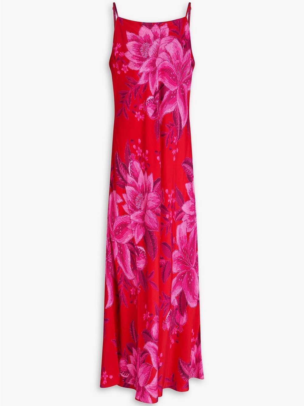FARM Rio Red Floral Slip Maxi Dress with Pink Blooms - Picture 3 of 8